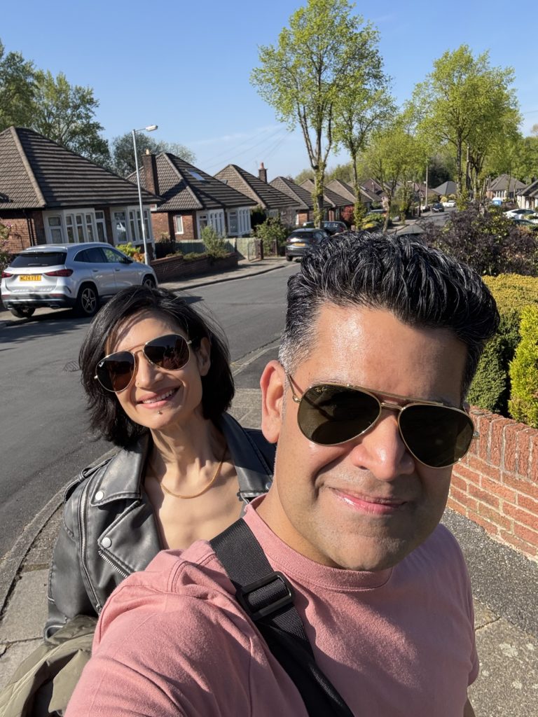 Purna and Tarun on a lovely afternoon in spring